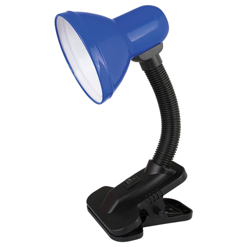 Светильник настольный Ultraflash UF-320 60W 230V E27 прищепка синий (1/42)