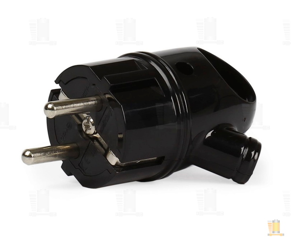 Вилка Smartbuy, с кольцом с заземлением черная 16А 250В