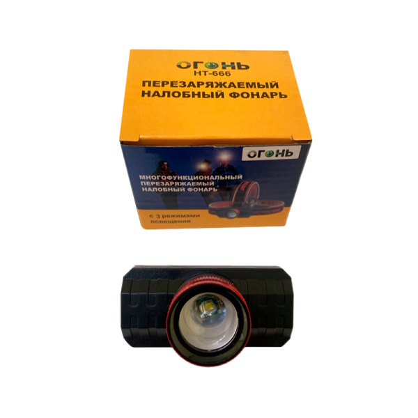 Фонарь налобный Без бренда HT-666 COB от аккумулятора USB ZOOM