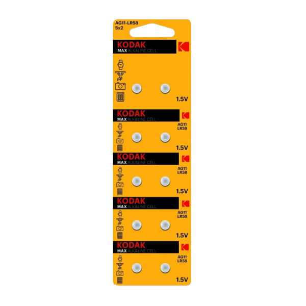 Батарейка Kodak G11/LR721/LR58/362A/162 BL10 Alkaline 1.5V (10/100/1000)