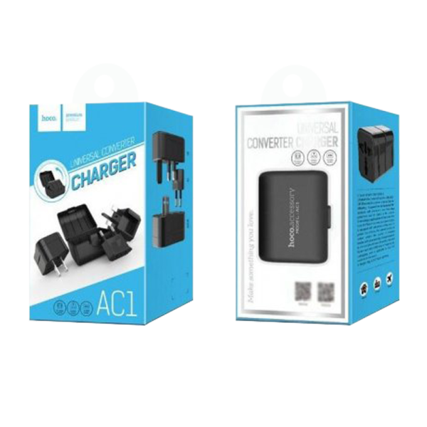 Сетевой переходник HOCO AC1 черный (1/52)