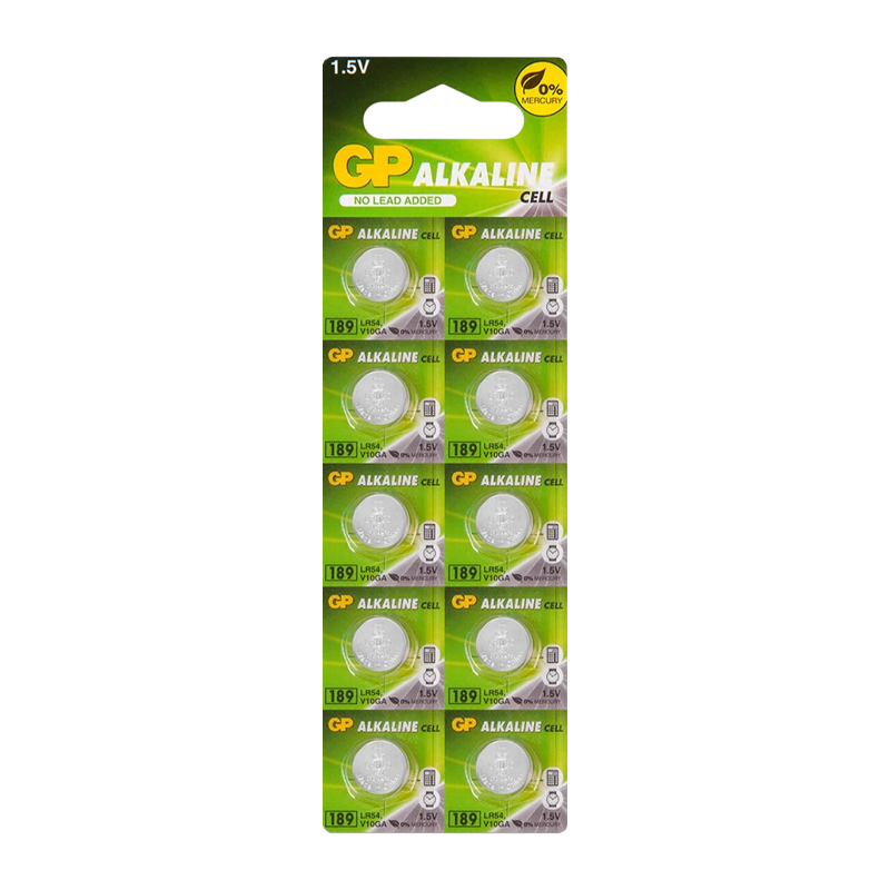 Батарейка GP G10/LR1130/LR54/389A/189 BL10 Alkaline 1.5V отрывные (10/250/5000)