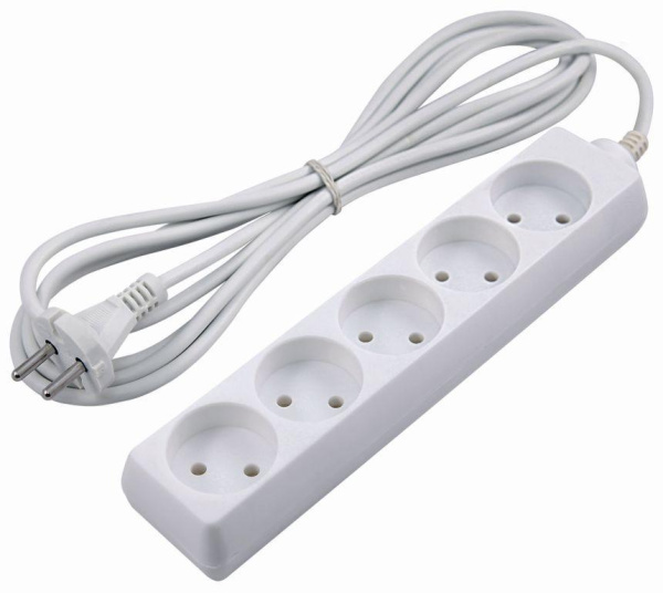 Удлинитель ЭРА U 5р.Б/З 16A 5.0м белый