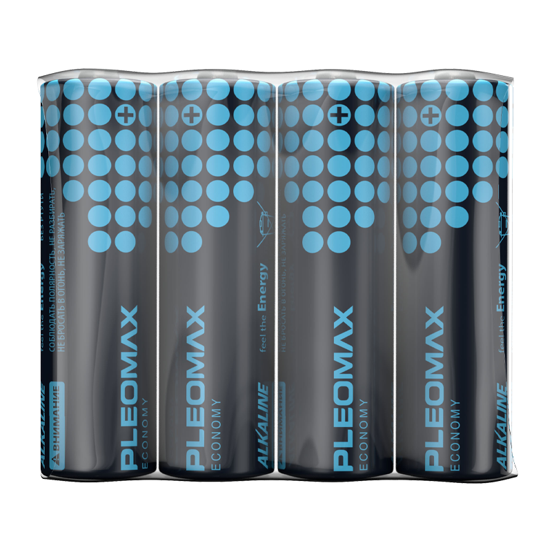 Батарейка Pleomax ECONOMY LR6 AA Shrink 4 Alkaline 1.5V (4/24/480/17280)