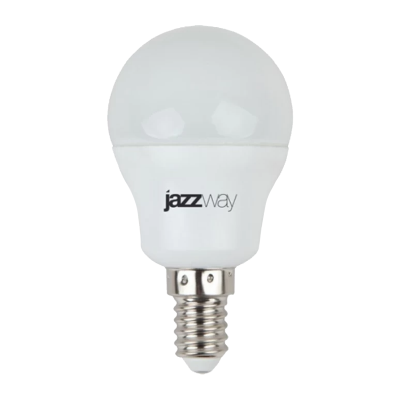 Лампа светодиодная JAZZway G45 E14 7W 3000К 230V шар матовая (1/10/100)