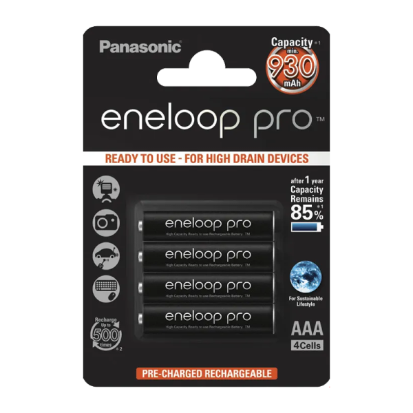 Аккумулятор предзаряженный RTU Panasonic HR03 AAA BL4 NI-MH eneloop pro 930mAh (4/48/80/576)