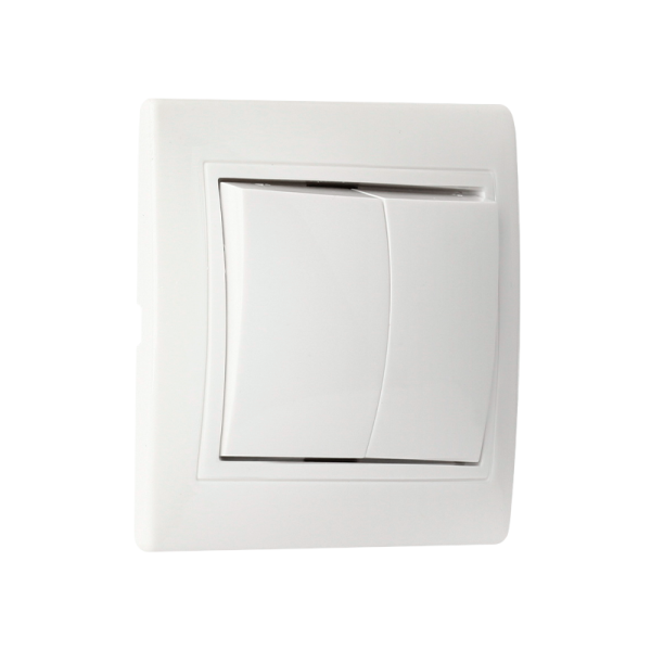 Выключатель Smartbuy 2-клавишный 10А белый, керамика "Венера"