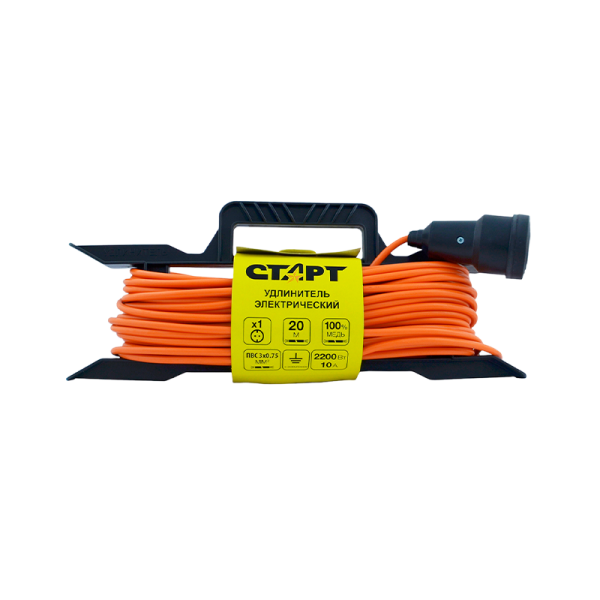 Удлинитель Старт SG 1р.С/З 10A 20.0м 3x0.75мм² IP44 на пластиковой рамке (1/10)