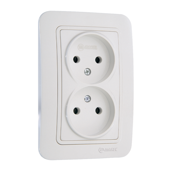 Розетка Makel Lillium 2гн. 16A белый 70017 (1/12)