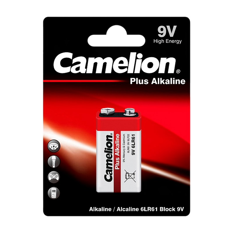 Батарейка Camelion Plus Крона 6LR61 BL1 Alkaline 9V (1/12/192)