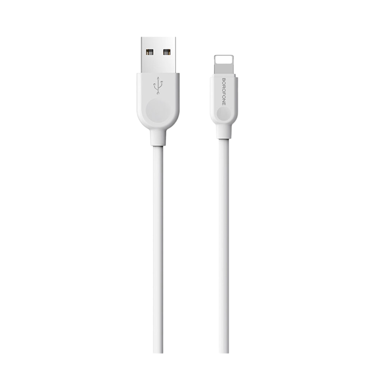 Кабель Borofone BX14 USB (m)-Lightning (m) 2.0м 2.0A ПВХ белый (1/360)