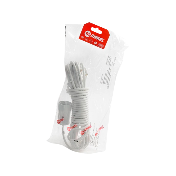 Удлинитель Makel 1р.Б/З 3.0м белый 10007 (1/14)