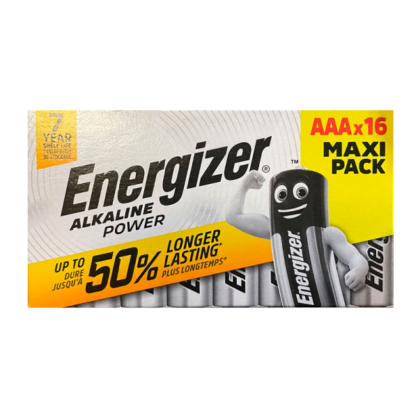 Батарейка Energizer Alkaline power LR03 AAA BOX16 Alkaline 1.5V (16/192/9216/64512)