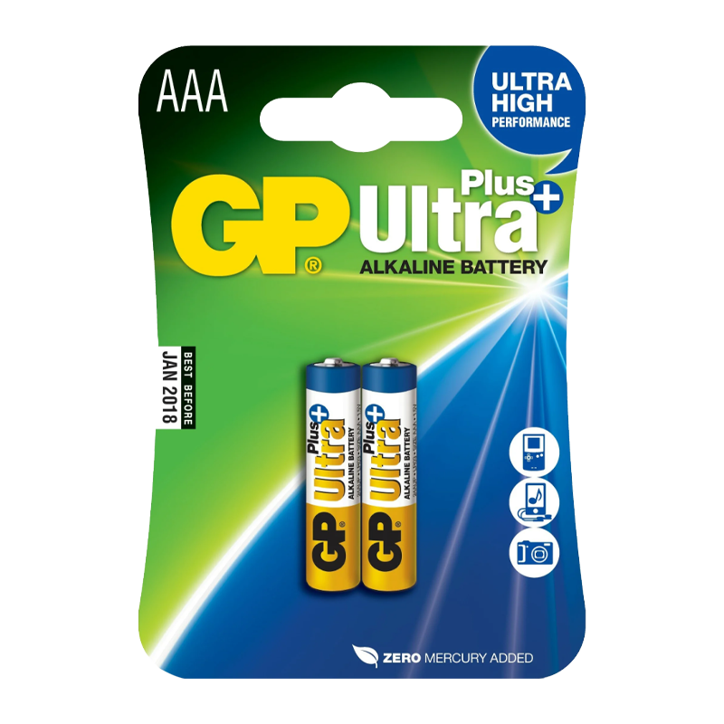 Батарейка GP ULTRA PLUS LR03 AAA BL2 Alkaline 1.5V (2/20/160) R