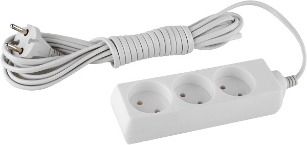 Удлинитель ЭРА UX 3р.Б/З 6A 3.0м белый (1/5/20)