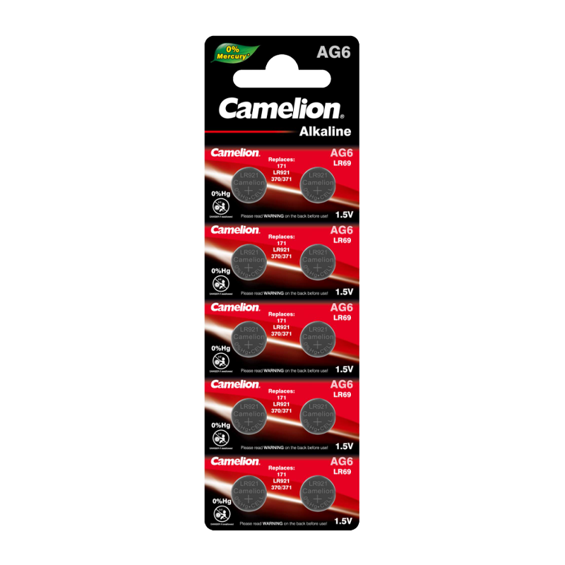 Батарейка Camelion G6/LR920/LR69/371A/171 BL10 Alkaline 1.5V (10/100/3600)