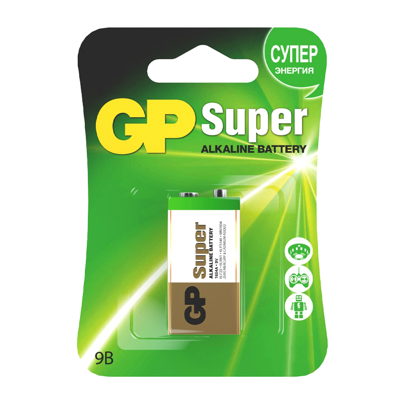 Батарейка GP Super Крона 6LR61 BL1 Alkaline 9V (1/10/200)