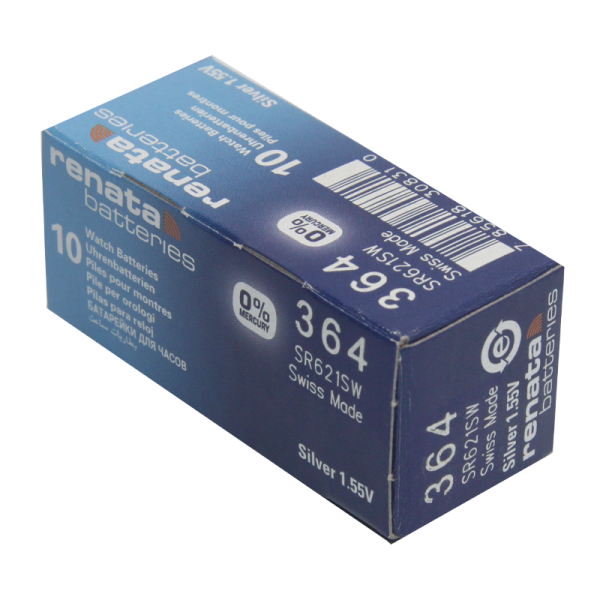 Батарейка Renata 364 (SR621SW) Silver Oxide 1.55V (1/10/100)