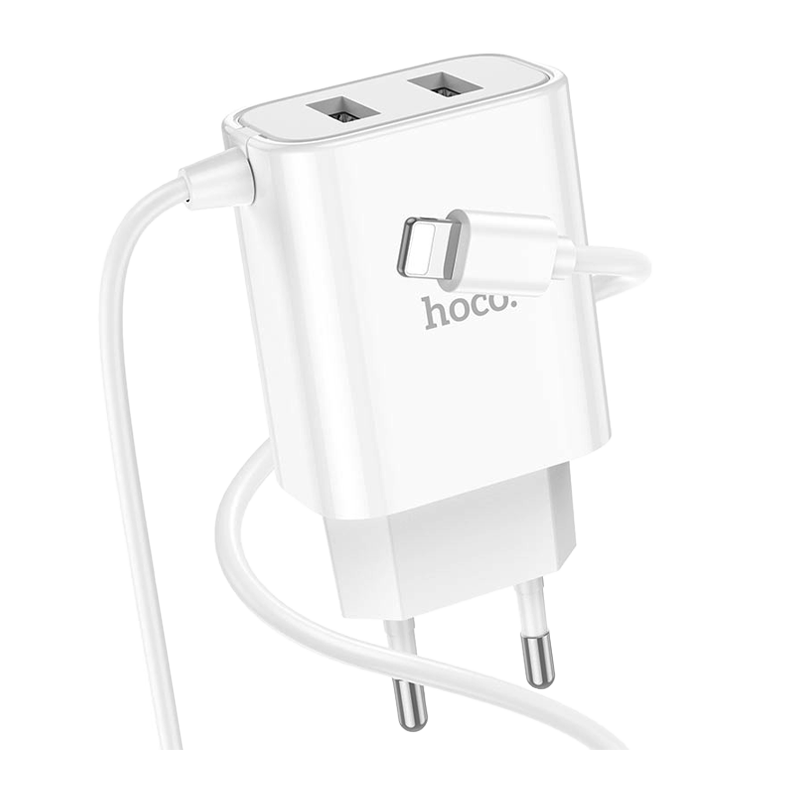 Сетевое З/У HOCO C103A 2USB Type-C (m) 2.1A белый (1/13/130)