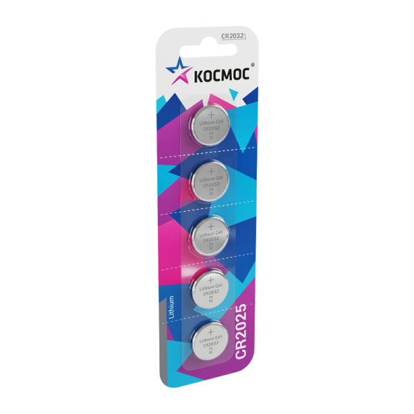 Батарейка Космос CR2025 BL5 Lithium 3V (5/60/1440)