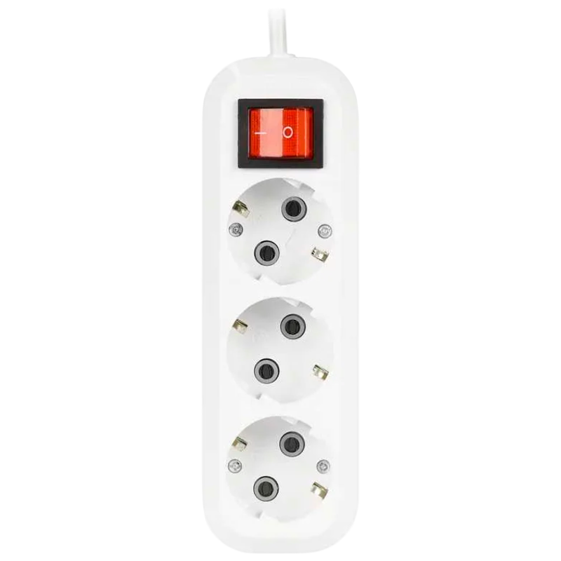 Удлинитель Smartbuy 3р.С/З 16A 1.5м с выкл. ПВС 3x1мм² белый (1/50)
