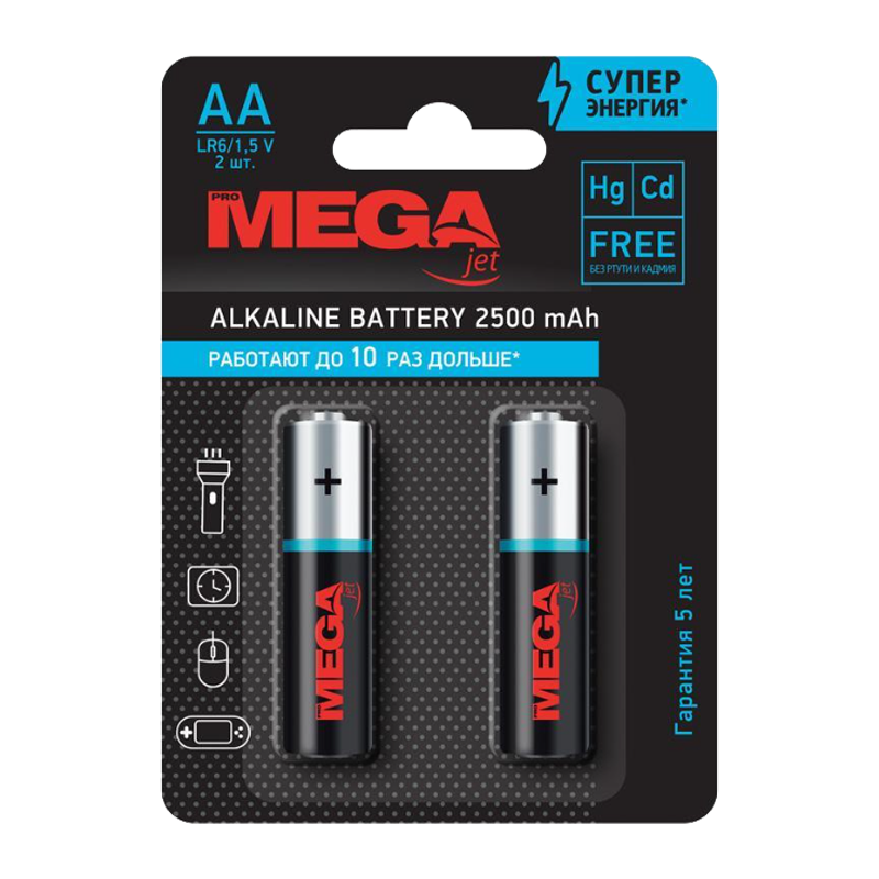 Батарейка Promega LR6 AA BL2 Alkaline 1.5V (2/24/384/16128)