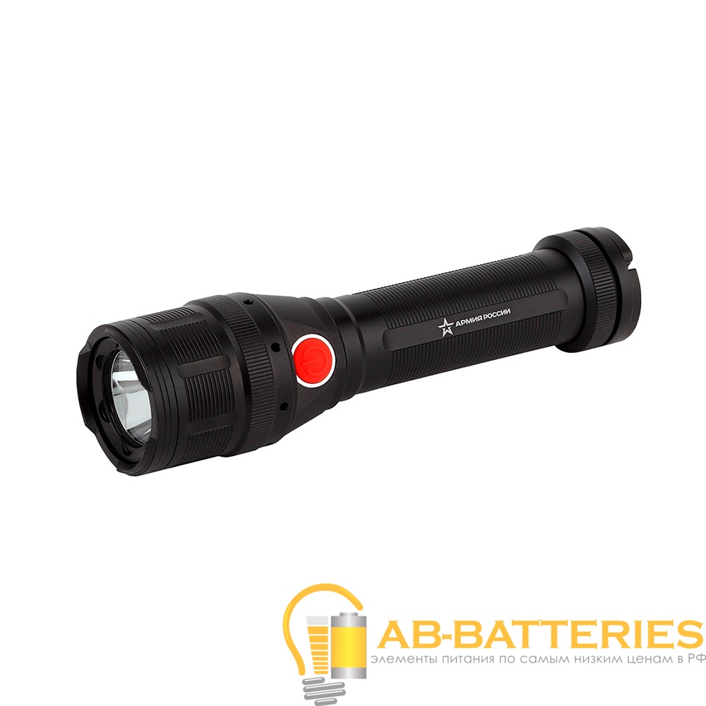 Фонарь универсальный ЭРА MB-902 АРМИЯ РОССИИ 5W 1LED+COB от батареек черный (1/10/20)