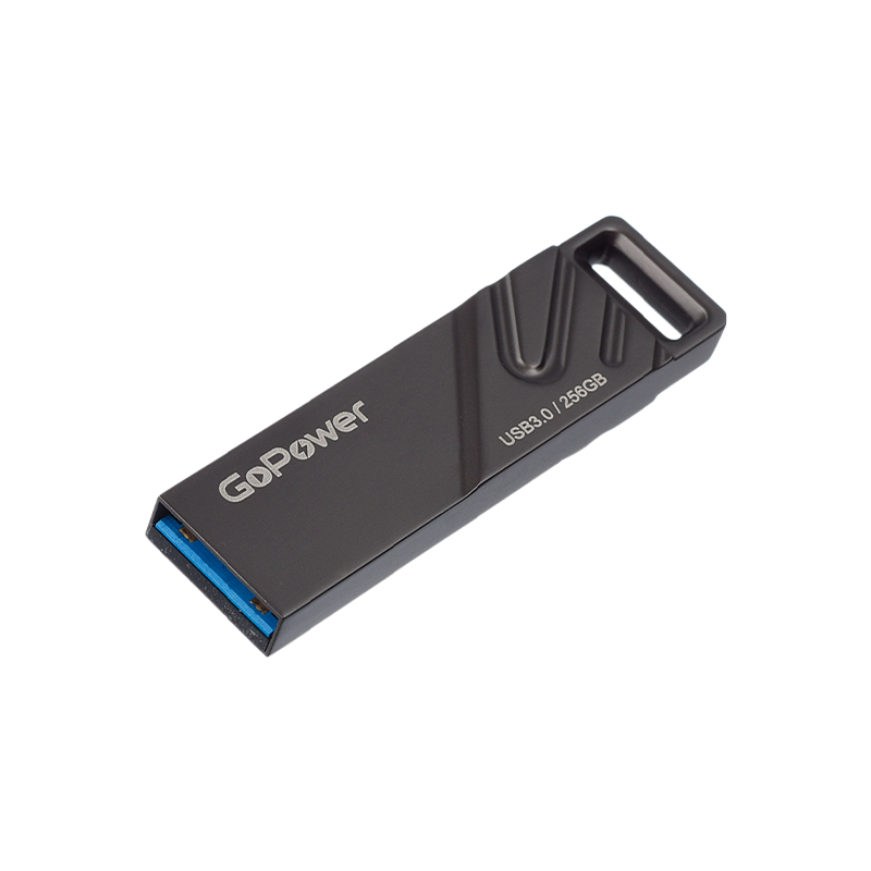 Флеш-накопитель GoPower TITAN 256GB USB3.0 металл черный графит (1/50/1000)
