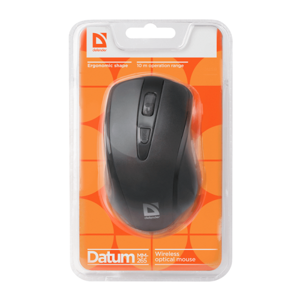 Мышь беспроводная Defender MM-265 Datum классическая USB черный (1/40)