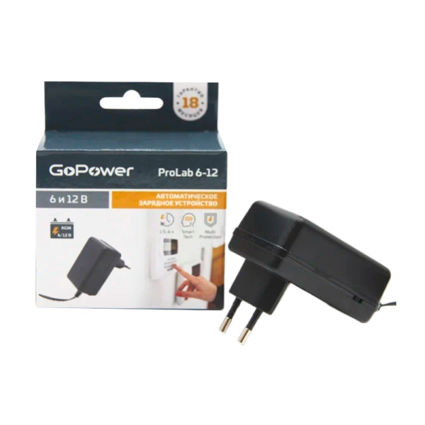 З/У для свинцово-кислотных аккумуляторов 6 и 12V GoPower ProLab 6-12 1.0A (1/100)