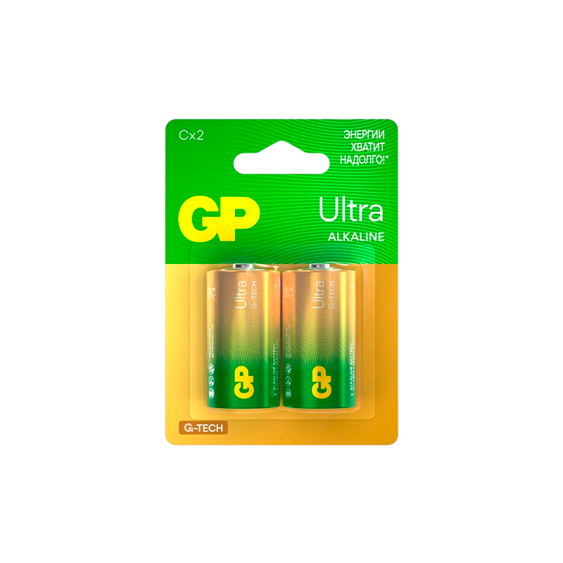 Батарейка GP ULTRA G-Tech LR14 C BL2 Alkaline 1.5V (2/20/160) R