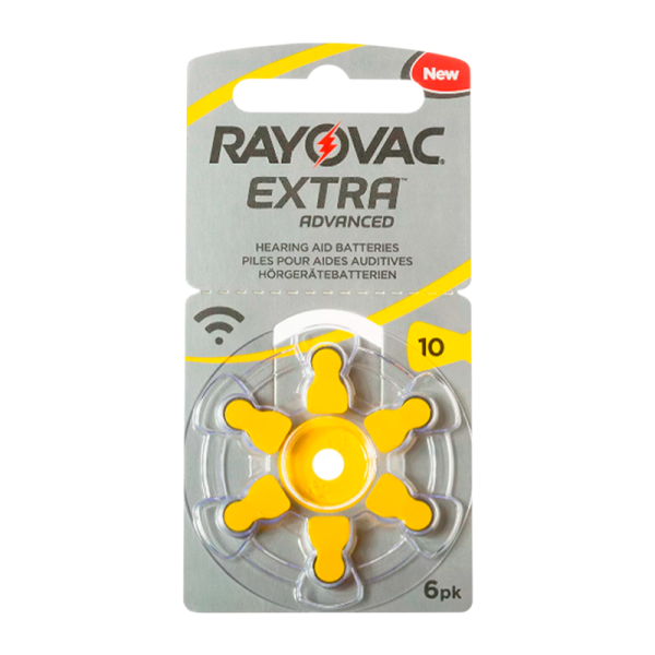 Батарейка Rayovac Extra ZA10 BL6 Zinc Air 1.45V (6/60/600)