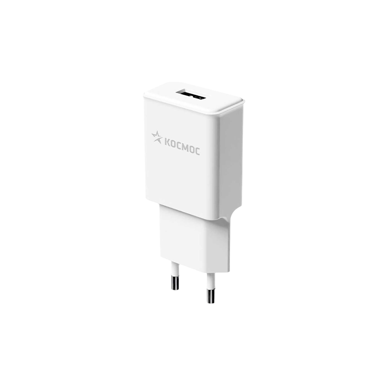 Сетевое З/У Космос USB 18W QC3.0 белый (1/40/80)