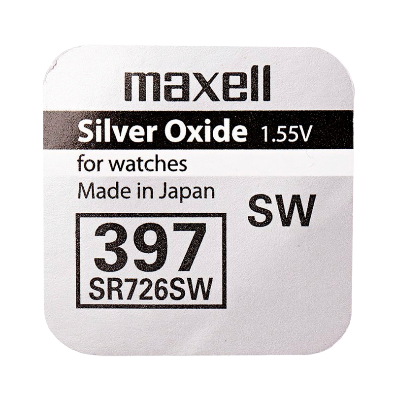 Батарейка Maxell 397 (SR726SW) BL1 Silver Oxide 1.55V 0%Hg (1/10/100)
