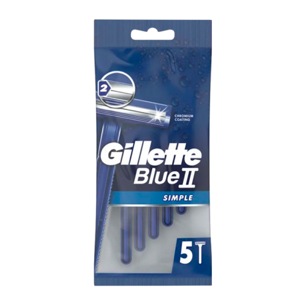 Бритва Gillette Blue II SIMPLE 2 лезвия пластиковая ручка 5шт. (1/24)