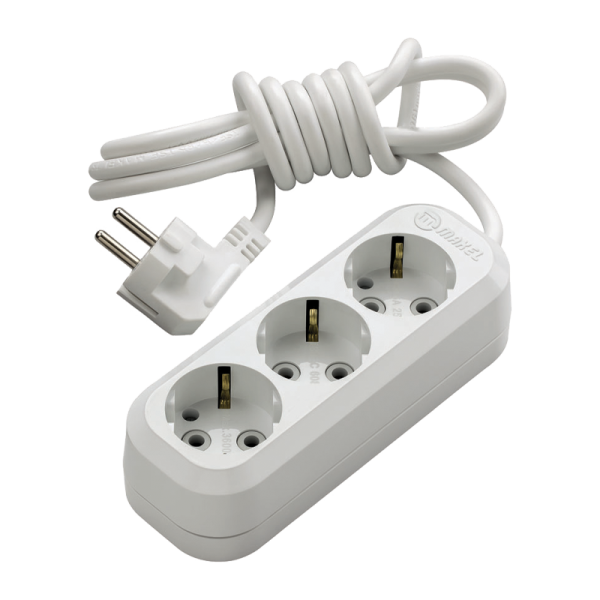 Удлинитель Makel 3р.С/З 5.0м белый MGP134 (1/12)