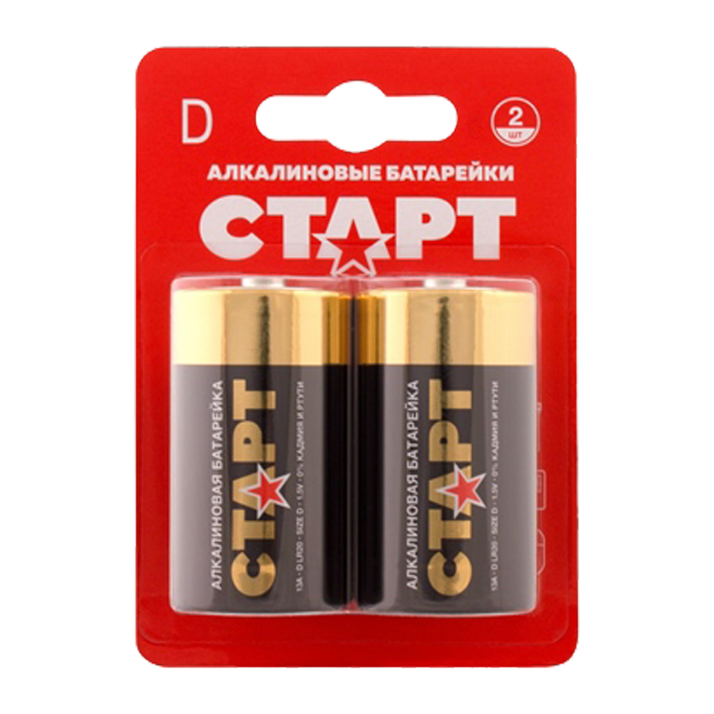 Батарейка Старт LR20 D BL2 Alkaline 1.5V (2/20/160)