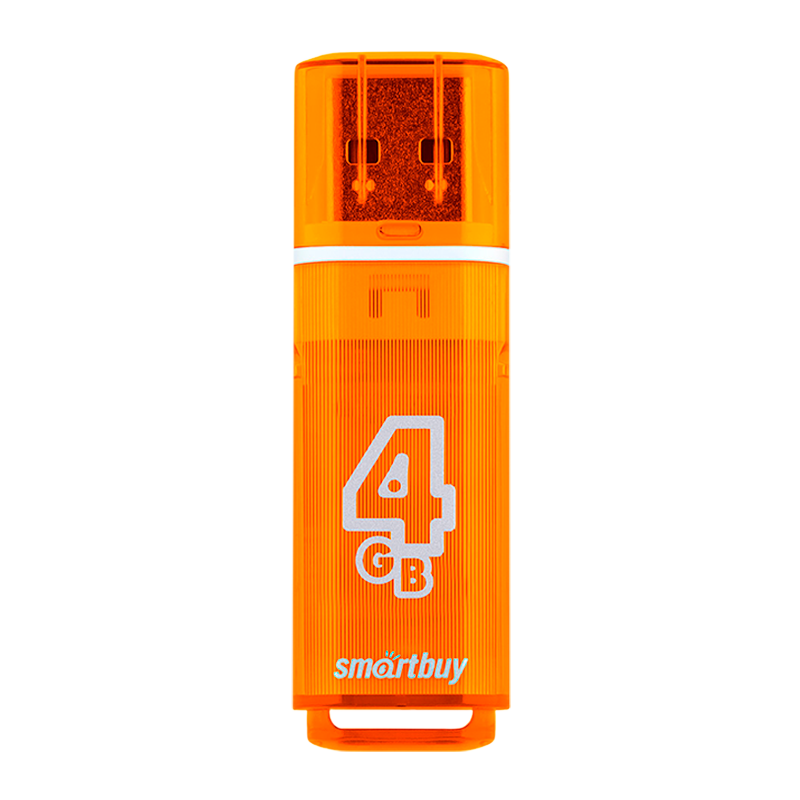 Флеш-накопитель Smartbuy Glossy 4GB USB2.0 пластик оранжевый