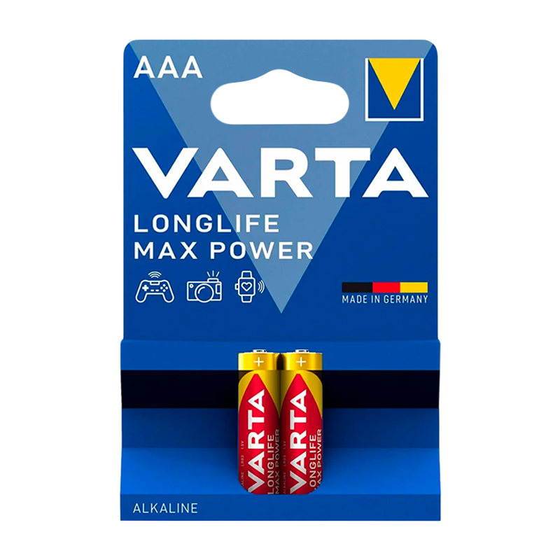 Батарейка Varta LONGLIFE MAX POWER (MAX TECH) LR03 AAA BL2 Alkaline 1.5V (4703) (2/20/100)