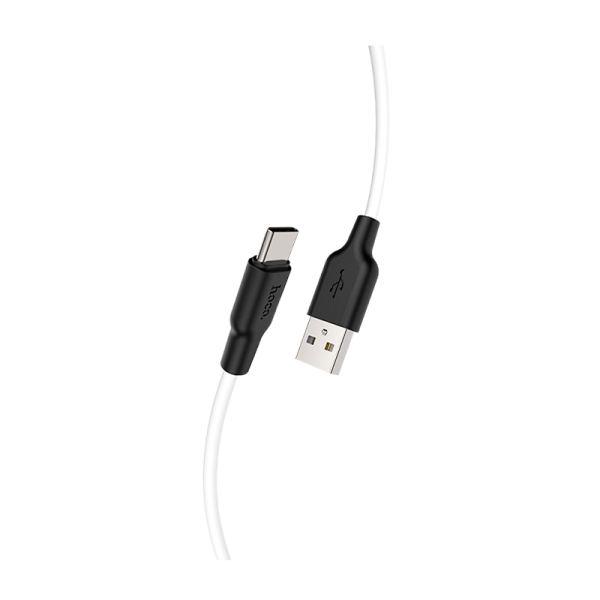 Кабель HOCO X21 Plus USB (m)-Type-C (m) 1.0м 3.0A силикон черный белый (1/28/168)