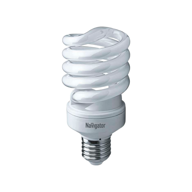 Лампа люминесцентная Navigator SF10 E27 30W 6500К 220-240V спираль матовая (1/10/50)