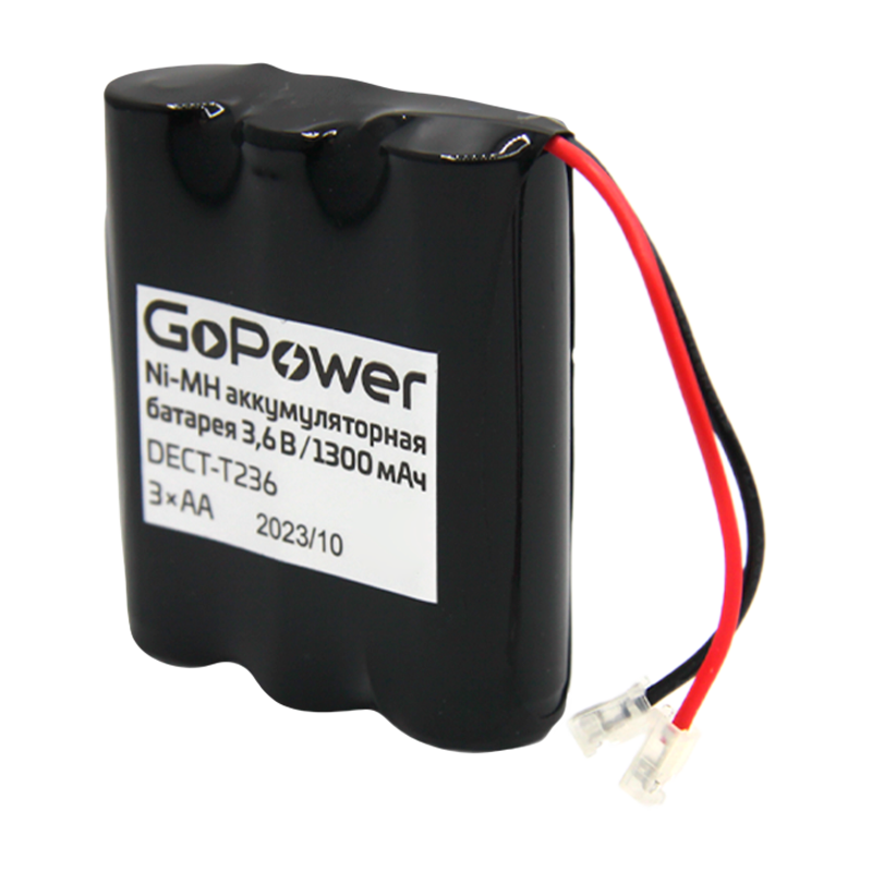 Аккумулятор для радиотелефонов GoPower T236 PC1 NI-MH 1300mAh (1/15/180)