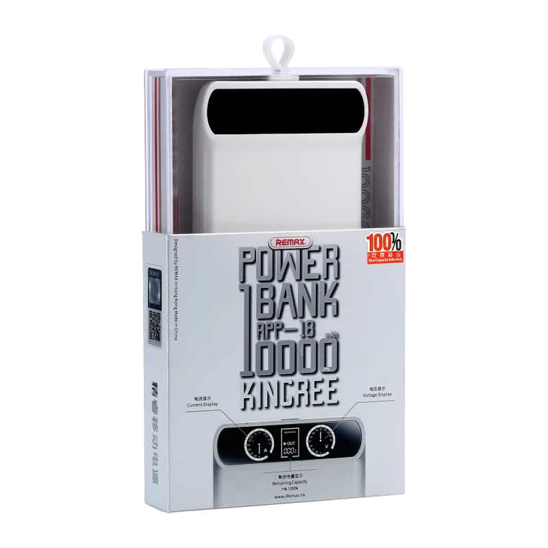 Внешний аккумулятор Remax RPP-18 Kingree 10000mAh 2.1A 2USB белый (1/39)