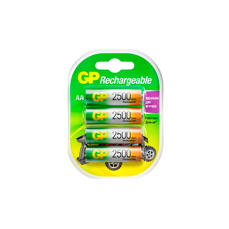 Аккумулятор бытовой GP HR6 AA BL4 NI-MH 2500mAh в пластиковой упаковке (4/40/400)