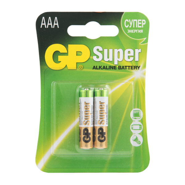 Батарейка GP Super LR03 AAA BL2 Alkaline 1.5V (2/20/160) R