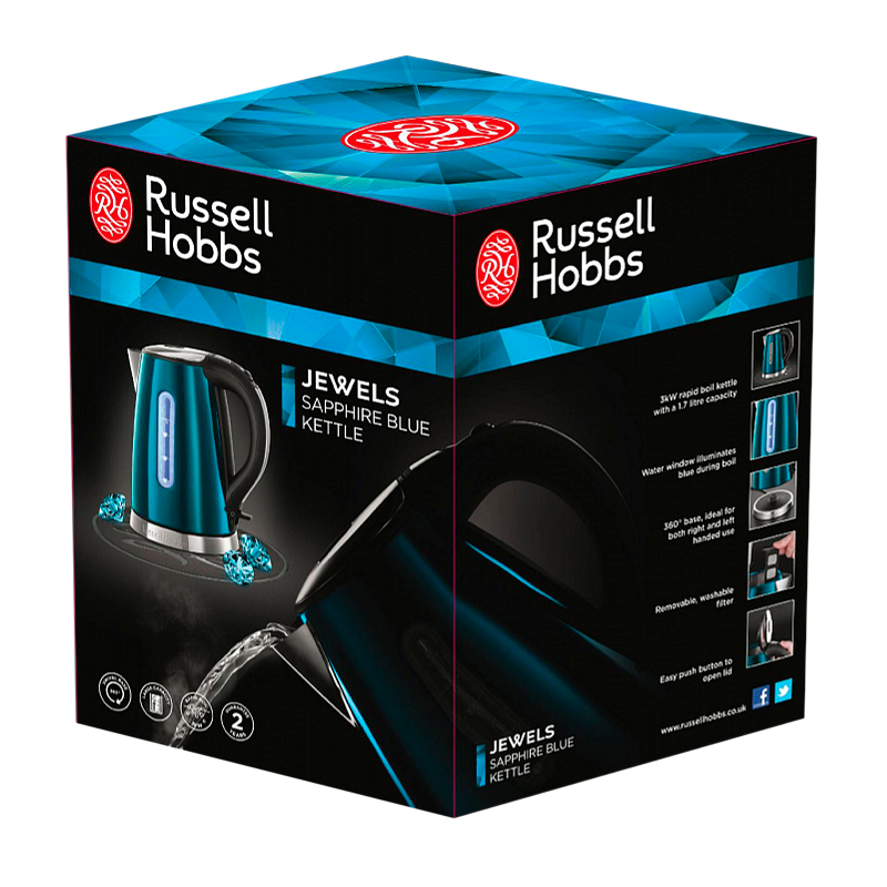 Электрочайник Russell Hobbs 18627-70 Jewels Sapphire 2400W 1.7л сапфировый