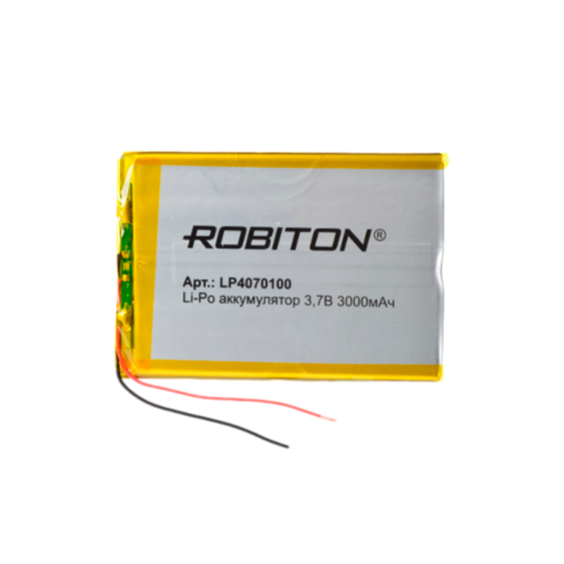 Аккумулятор ROBITON LP4070100 3.7В 3000мАч PK1 (1/10/250)
