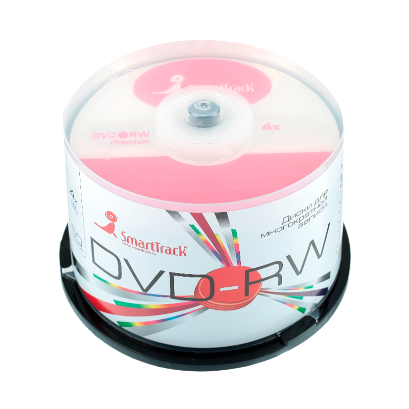 Диск DVD-RW SmartTrack 4.7GB 4x 50шт. cake box (50/250)