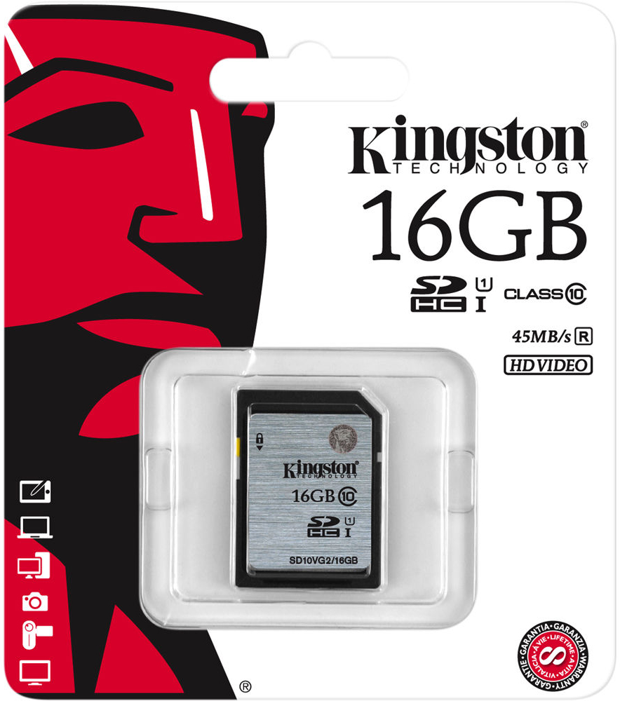 Карта памяти SD Kingston 256GB Class10 UHS-I (U1) 45 МБ/сек