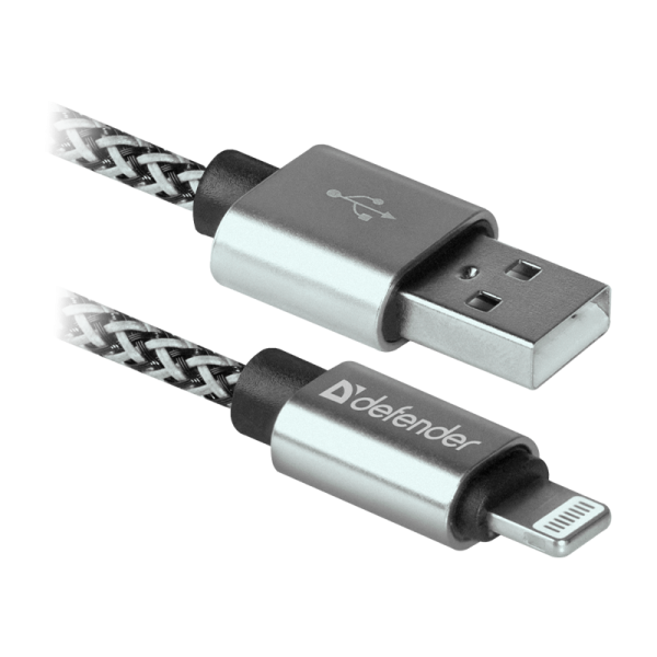 Кабель Defender ACH01-03T PRO USB2.0 (m)-Lightning (m) 1.0м 2.1A белый